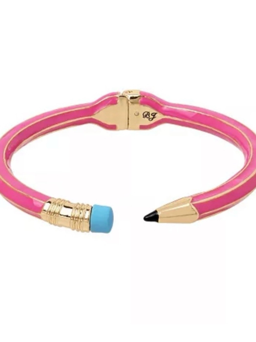 NWOT Betsey Johnson Pink Pencil Bypass Hinge Bangle Bracelet